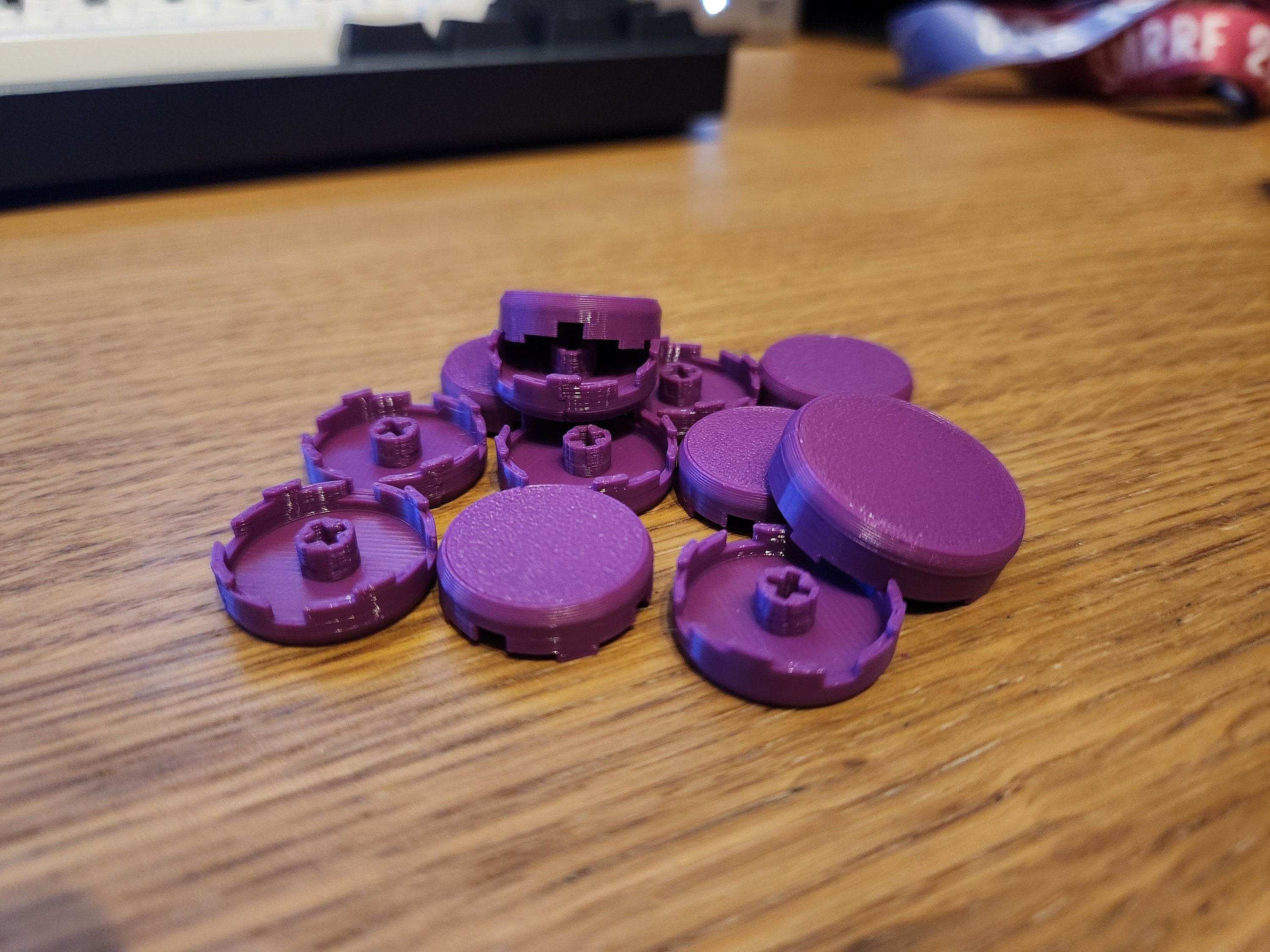 Low profile round 3D printed button caps for MX/Choc v2
